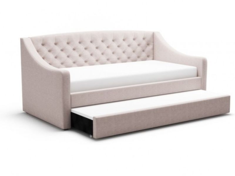 Flair Furnishings Aurora Mink Fabric Day Bed With Trundle