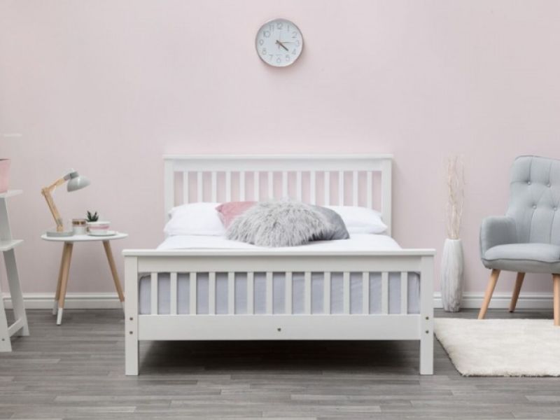 Sleep Design Adlington 4ft6 Double White Wooden Bed Frame