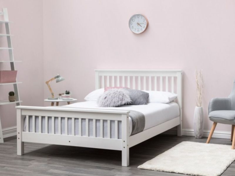 Sleep Design Adlington 4ft6 Double, White Solid Wooden Bed Frame