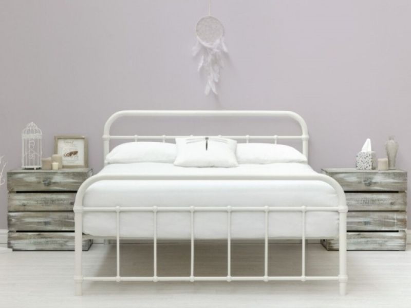 Sleep Design Henley 5ft Kingsize White, Hospital Style Bed Frame King Size