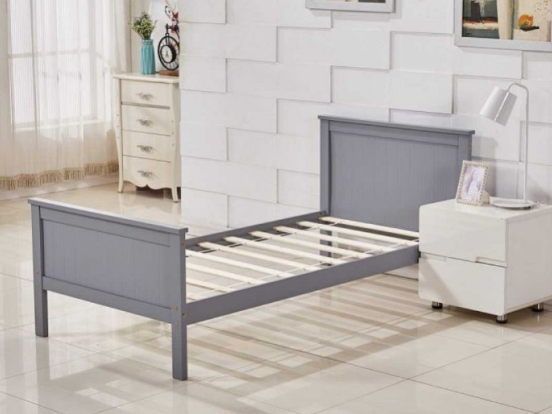 Sleep Design Tabley 3ft Single Grey Wooden Bed Frame