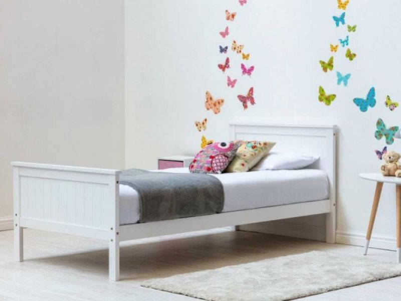 Sleep Design Tabley 3ft Single White Wooden Bed Frame