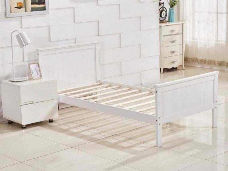 Sleep Design Tabley 3ft Single White Wooden Bed Frame