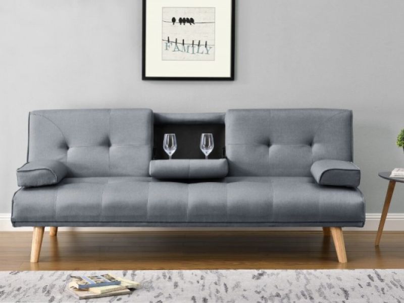 Sleep Design Brooklyn Charcoal Fabric Sofa Bed