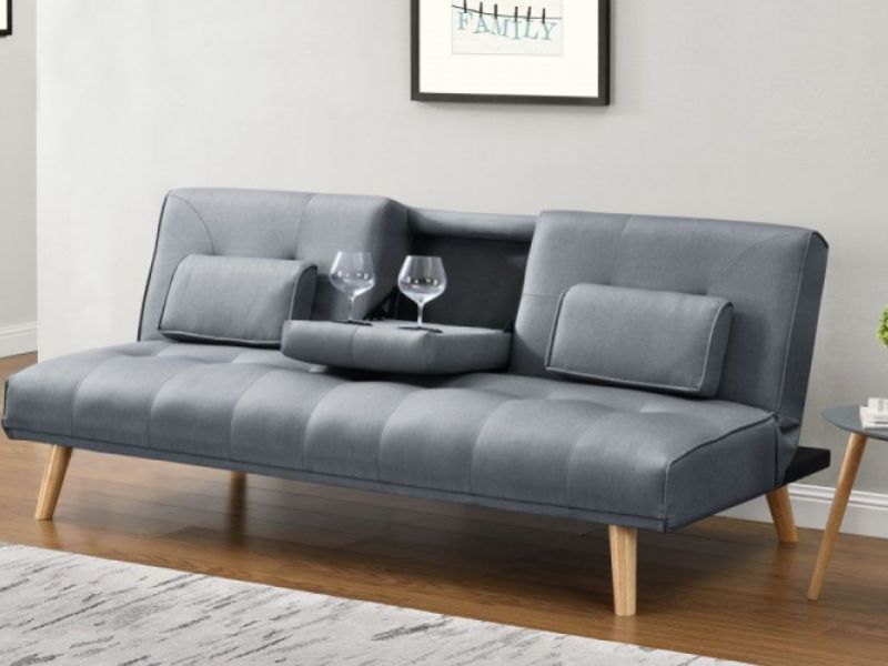 Sleep Design Brooklyn Charcoal Fabric Sofa Bed