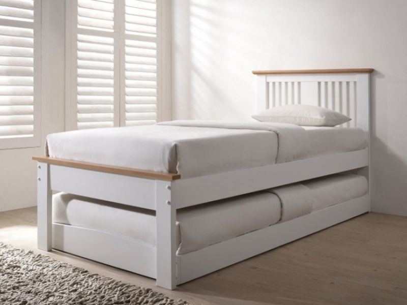 Flintshire Halkyn 3ft Single White And Oak Finish Guest Bed