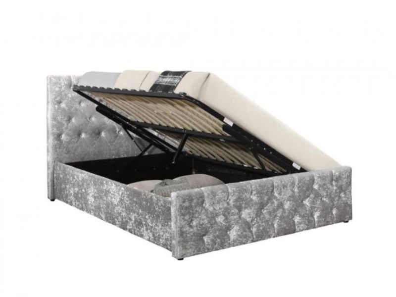 Birlea Finsbury 4ft6 Double Steel Crushed Velvet Fabric Ottoman Bed Frame