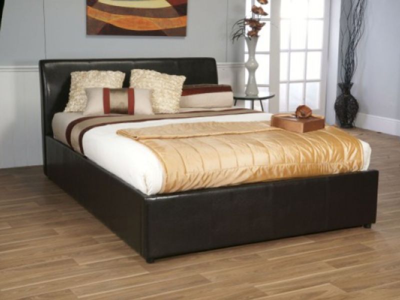 Limelight Galaxy Brown 4ft6 Double Leather Ottoman Bed Frame