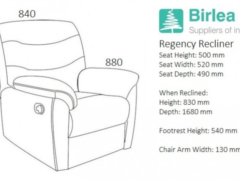 Birlea Regency Wheat Fabric Recliner Chair