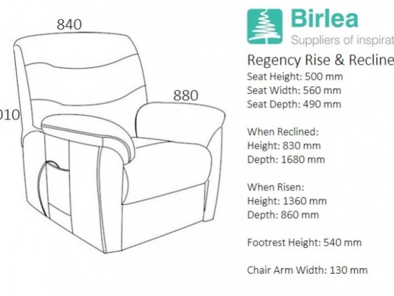 Birlea Regency Wheat Fabric Rise And Recline Chair