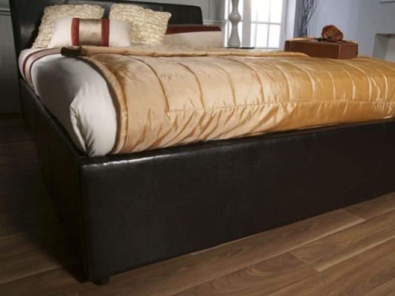 Limelight Galaxy Brown 4ft6 Double Leather Ottoman Bed Frame