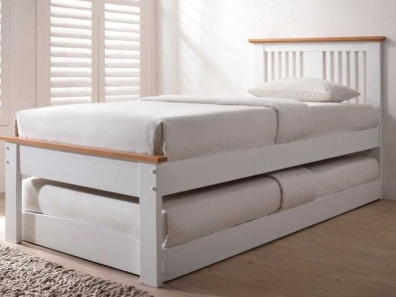 Sleep Design Malpas White And Oak finish Wooden Guest Bed