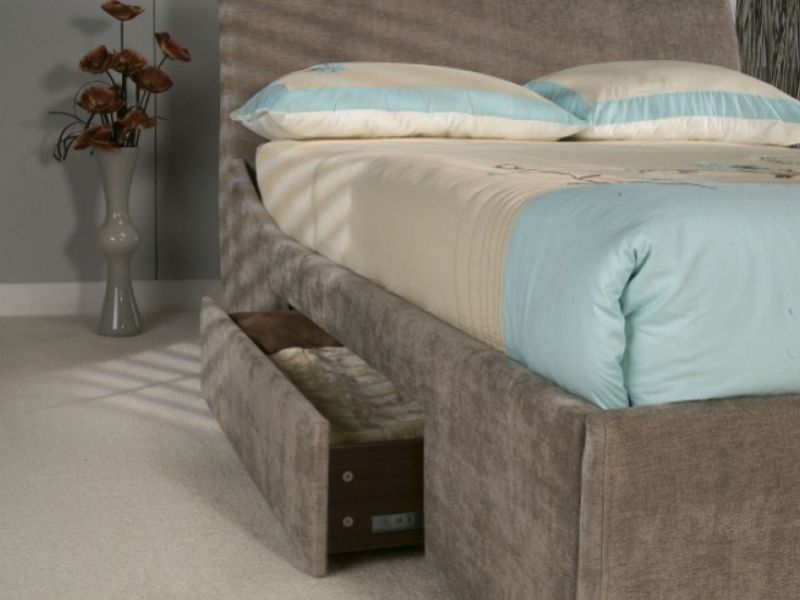 Limelight Oberon 6ft Super Kingsize Mink Fabric Bed Frame with Drawers