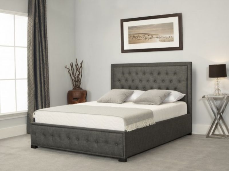 Emporia Albany 5ft Kingsize Grey Fabric Ottoman Bed