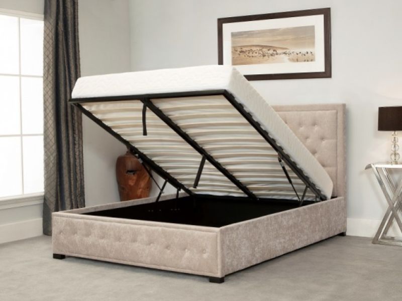 Emporia Albany 4ft6 Double Stone Fabric Ottoman Bed