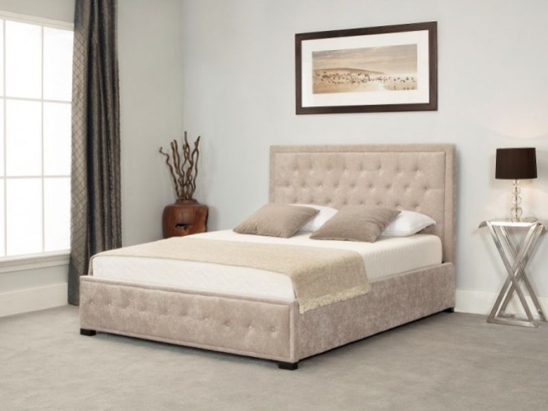Emporia Albany 4ft6 Double Stone Fabric Ottoman Bed