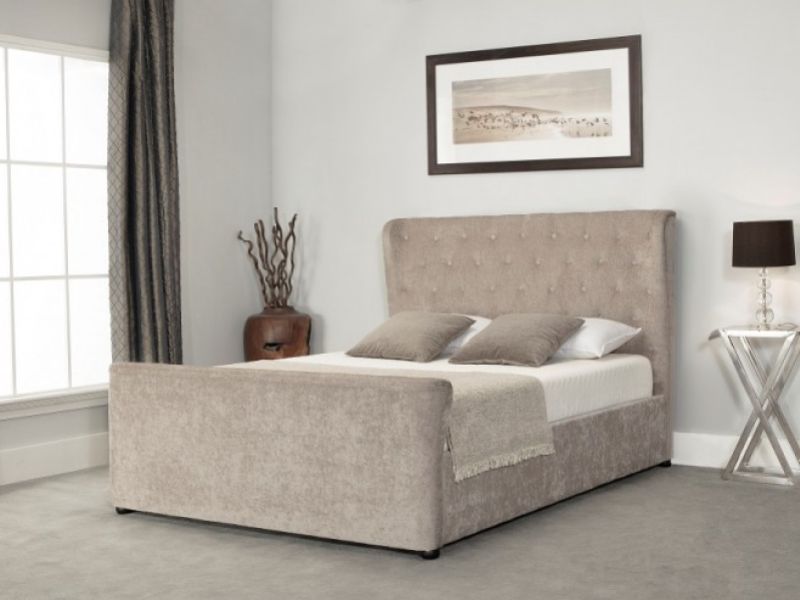 Emporia Manhattan 4ft6 Double Stone Fabric Ottoman Bed