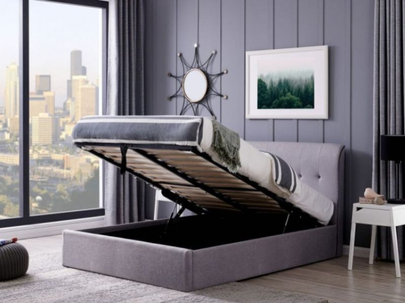 Flintshire Carmel 4ft6 Double Grey Fabric Ottoman Bed