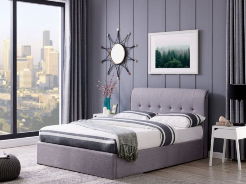 Flintshire Carmel 5ft Kingsize Grey Fabric Ottoman Bed