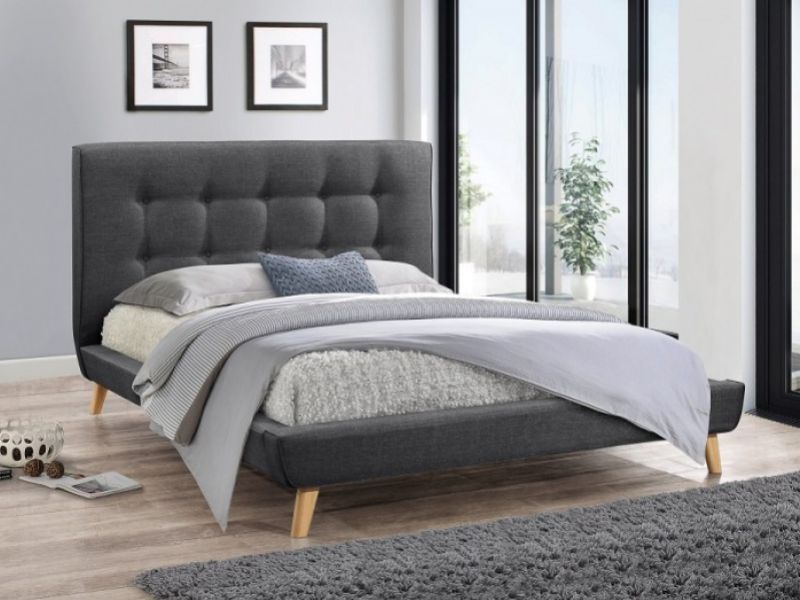 Flair Furnishings Jules 5ft Kingsize Grey Fabric Bed Frame