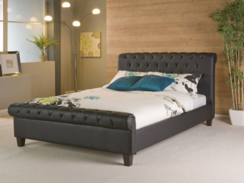 Limelight Phoenix Black 4ft6 Double Faux Leather Bed Frame