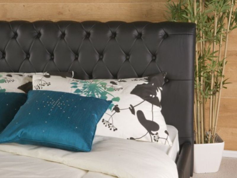 Limelight Phoenix Black 5ft Kingsize Faux Leather Bed Frame