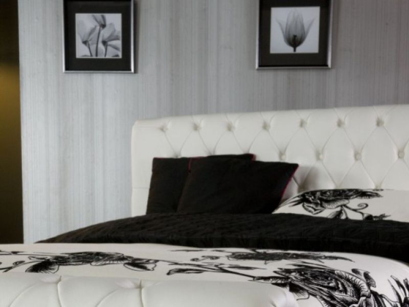 Limelight Phoenix White 5ft Kingsize Faux Leather Bed Frame