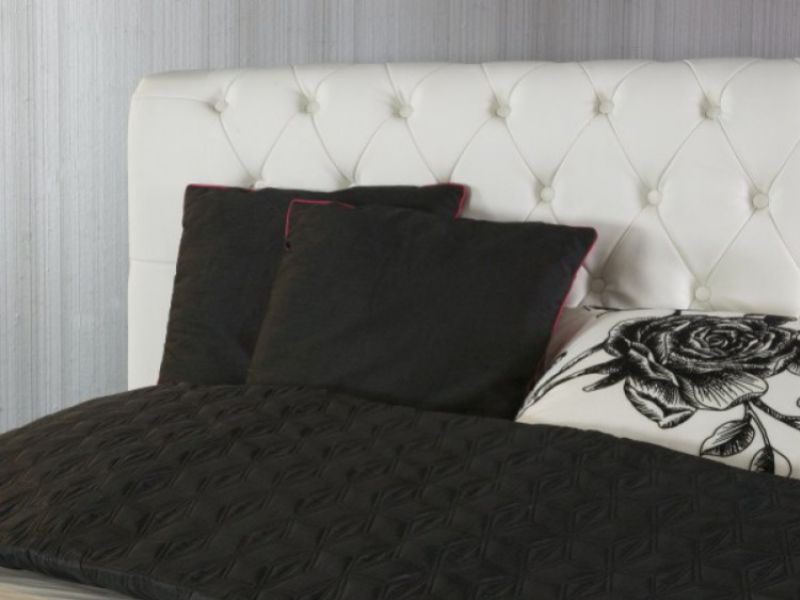 Limelight Phoenix White 5ft Kingsize Faux Leather Bed Frame