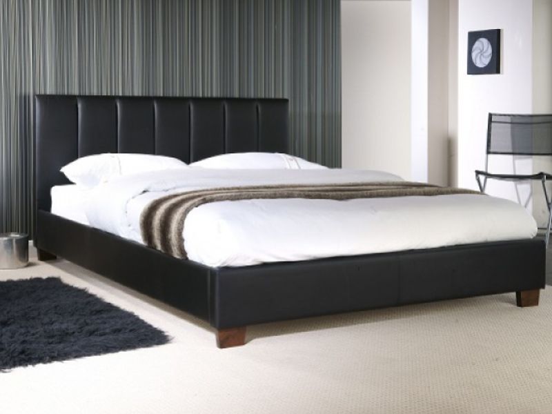 3ft Single Faux Leather Bed Frame, Grey Leather Bed Frame Single