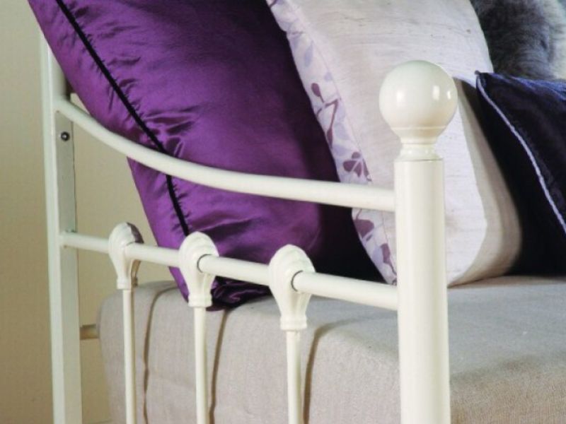 Limelight Sirus 3ft Single Ivory Metal Day Bed Fame with Underbed