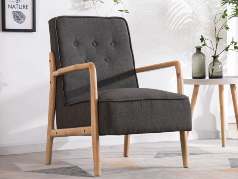 Sleep Design Farley Charcoal Grey Fabric Chair