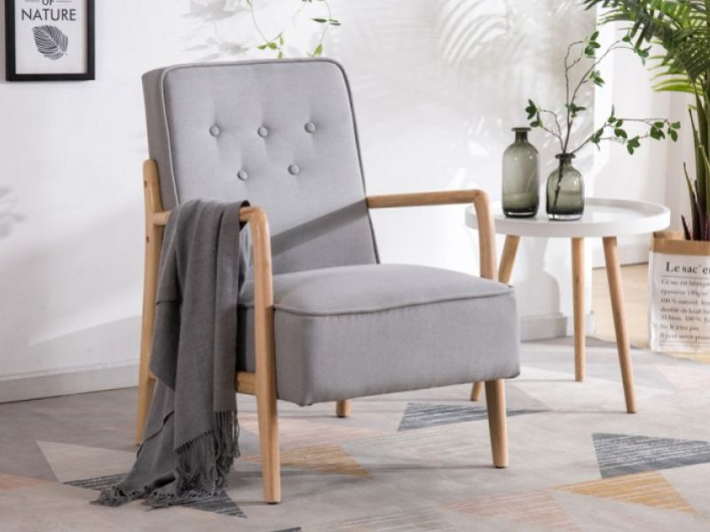 Sleep Design Farley Light Grey Fabric Chair