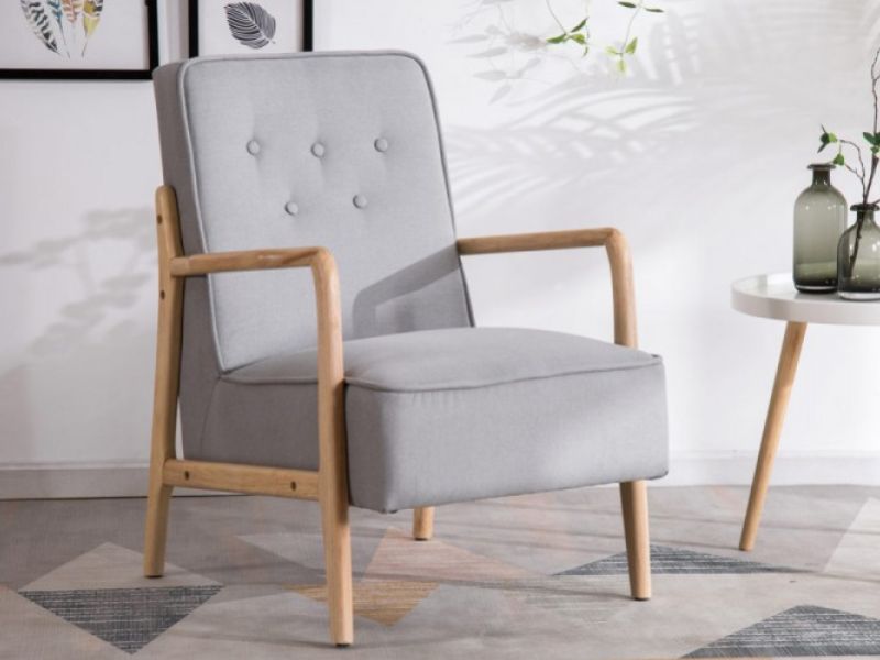 Sleep Design Farley Light Grey Fabric Chair