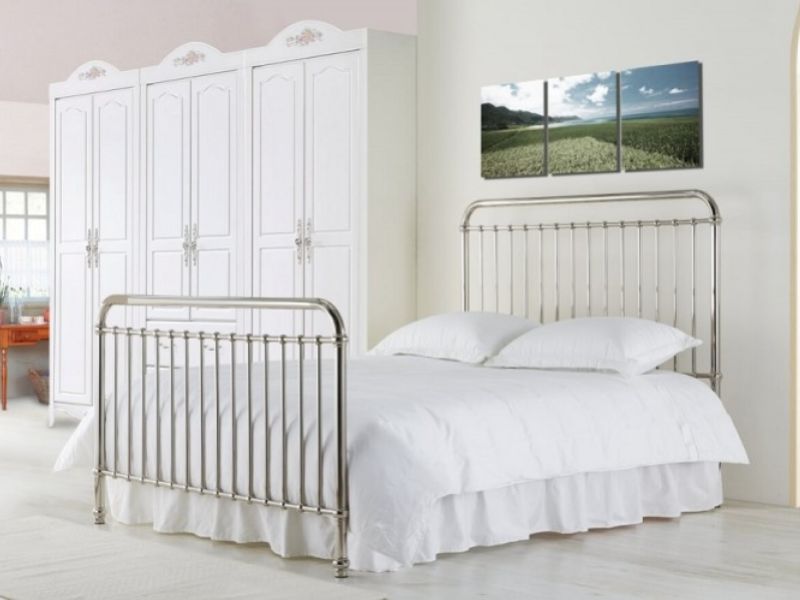 Time Living Rose 5ft Kingsize Chrome Nickel Metal Bed Frame