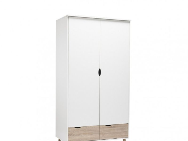 LPD Stockholm 2 Door Wardrobe In White And Oak