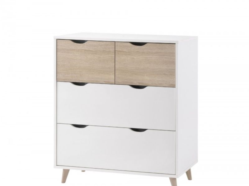 LPD Stockholm 2 Plus 2 Drawer Chest In White And Oak