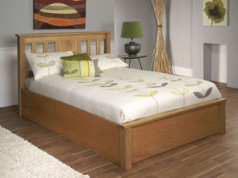 Limelight Terran 4ft6 Double Oak Finish Wooden Ottoman Bed Frame