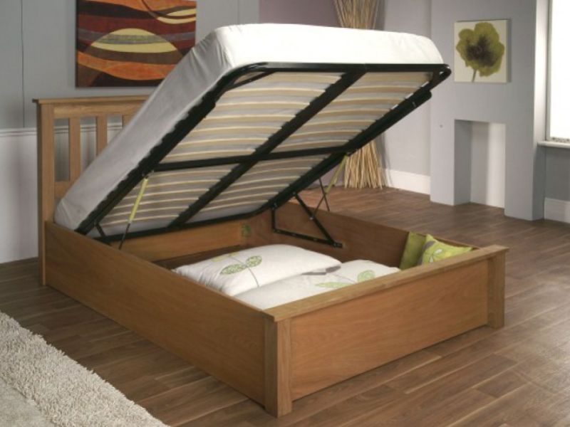 Limelight Terran 5ft Kingsize  Oak Finish Wooden Ottoman Bed Frame