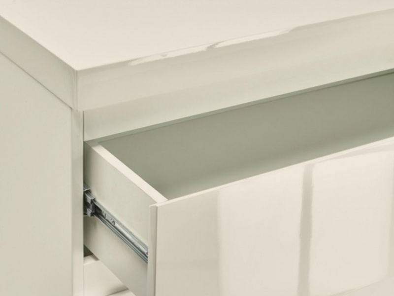LPD Puro 2 Drawer Bedside In Cream Gloss