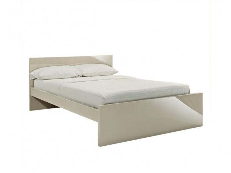 LPD Puro 5ft Kingsize Wooden Bed Frame In Stone Gloss