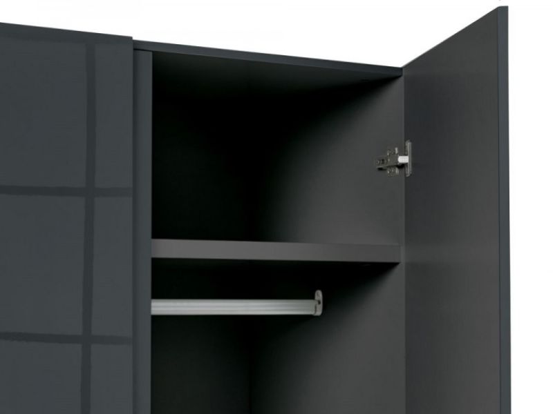 LPD Puro 2 Door Wardrobe In Charcoal Gloss