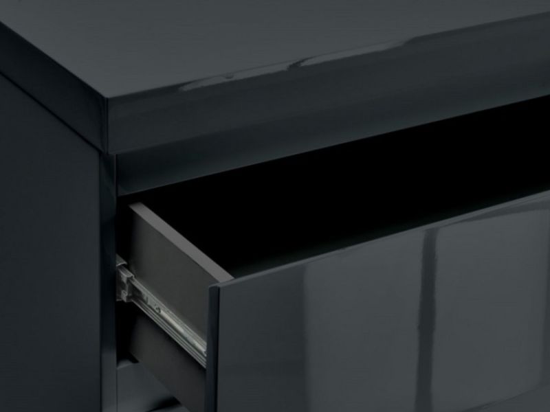 LPD Puro 2 Drawer Bedside In Charcoal Gloss