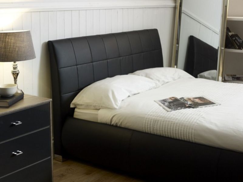 Limelight Dorado 4ft6 Double Black Faux Leather Bed Frame