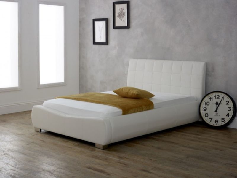 Limelight Dorado 5ft Kingsize White Faux Leather Bed Frame