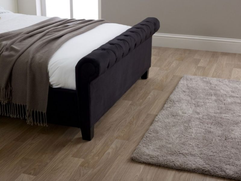 Limelight Orbit 6ft Super Kingsize Black Velvet Fabric Bed Frame