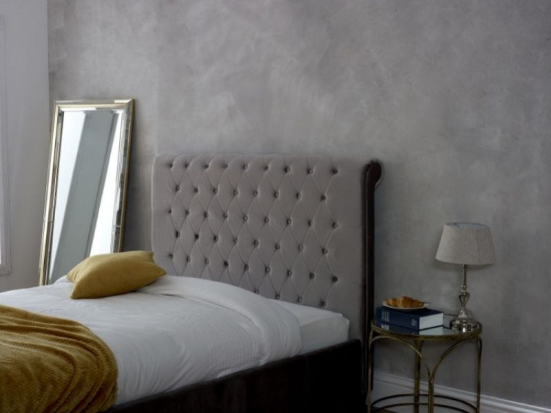 Limelight Orbit 6ft Super Kingsize Plush Silver Velvet Fabric Bed Frame