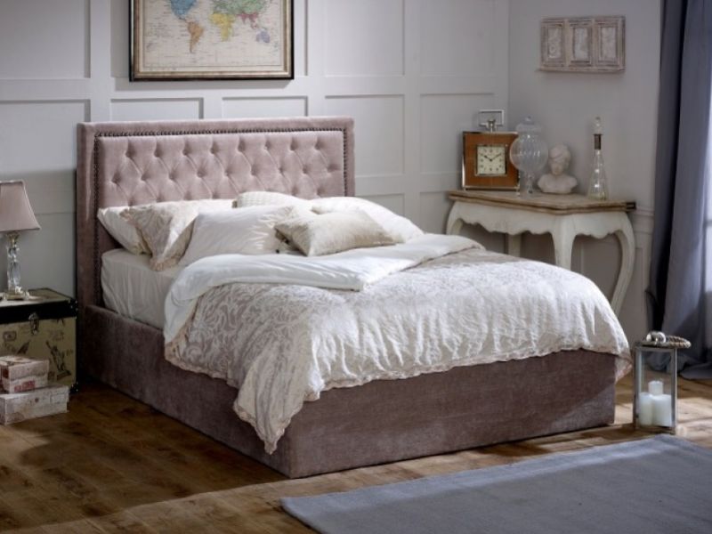 Limelight Rhea 4ft6 Double Mink Velvet Fabric Ottoman Bed Frame