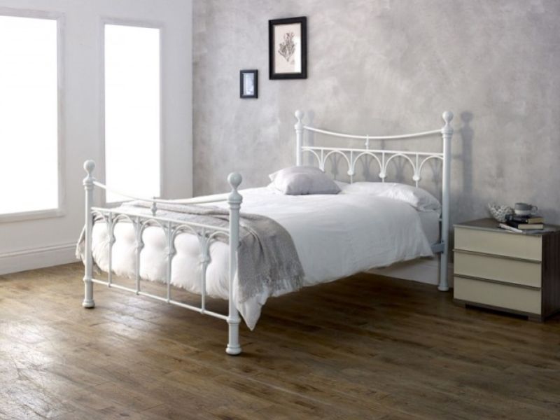 Limelight Gamma 4ft6 Double White Metal Bed Frame