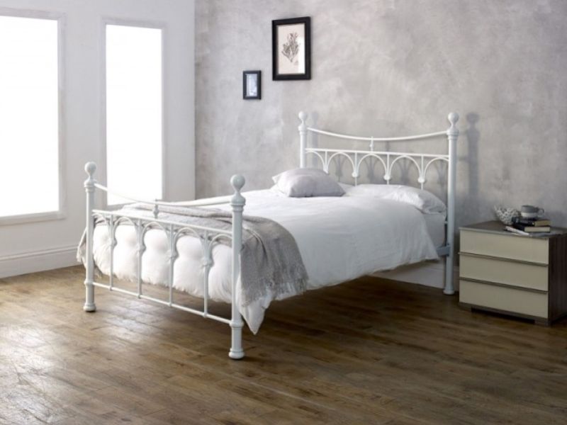 Limelight Gamma 5ft Kingsize White Metal Bed Frame