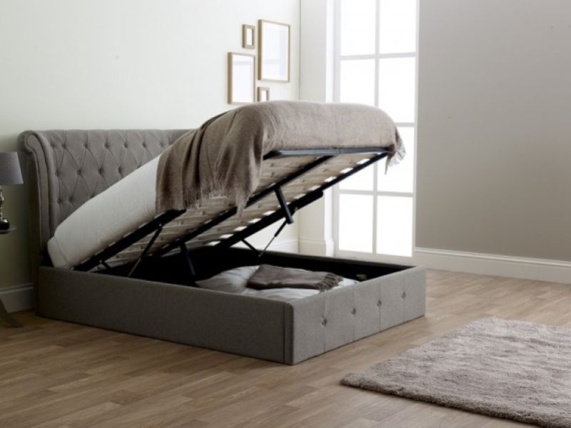 Limelight Epsilon 5ft Kingsize Grey Fabric Ottoman Bed Frame